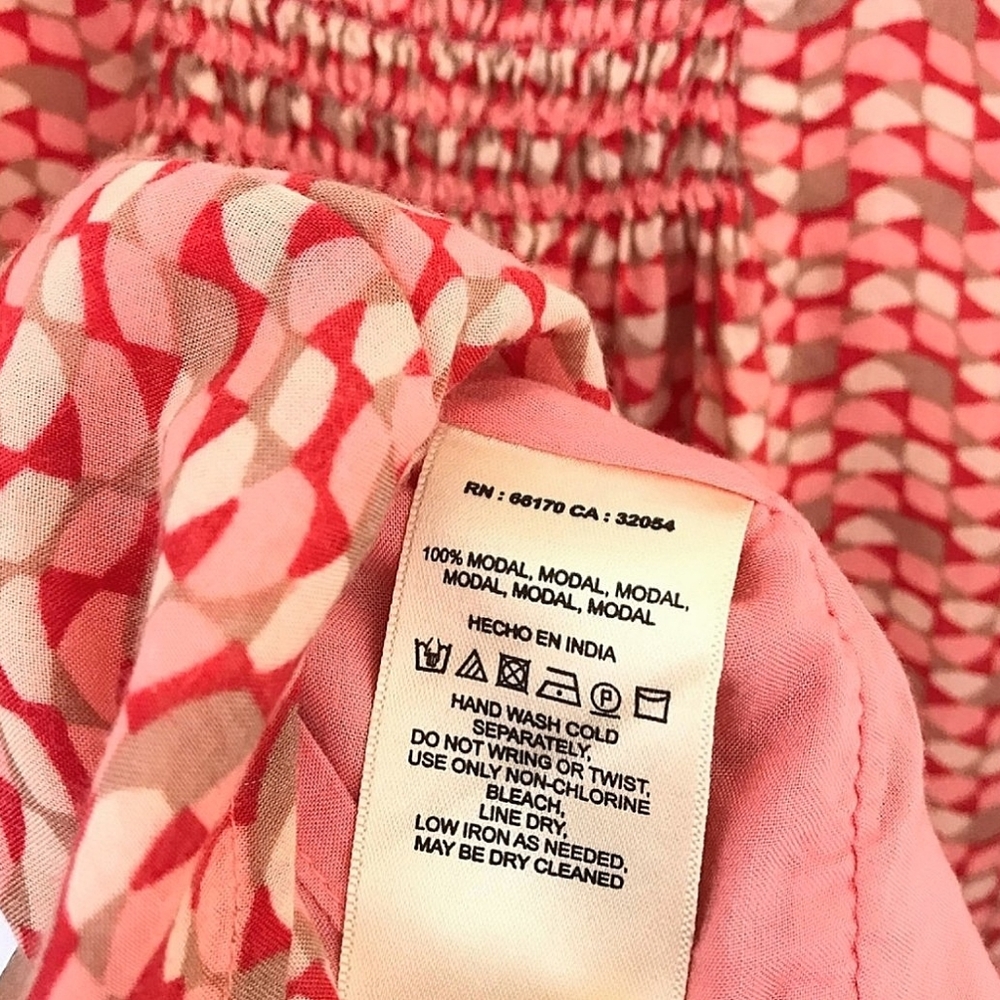 Anthropologie Maeve Verena Tie Front Tank Top Red Pink Multi Print Size S - Picture 11 of 11
